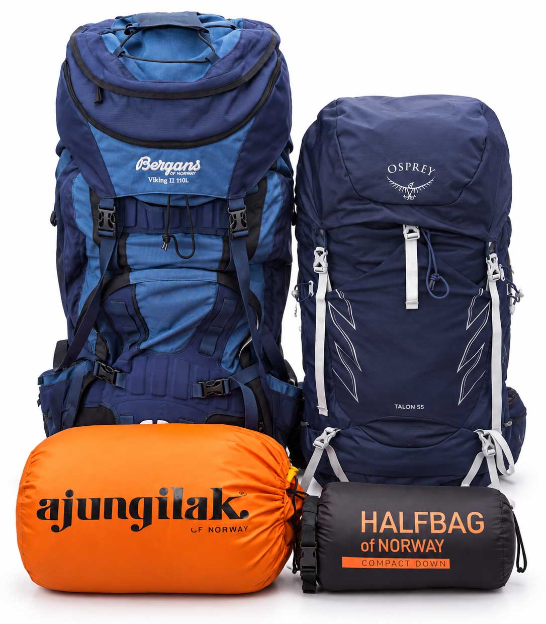 Halfbag i bruk på tur